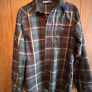 Fjallraven Men's Brown and Green Plaid Shirt